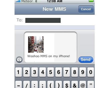 MMS running on iPhone 2G on Meteor network
